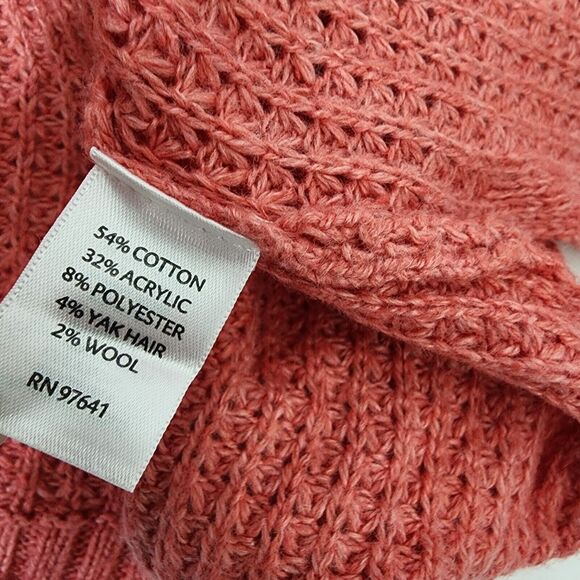 J. Jill Womens Sweater Size XS Pink Knit V Neck Wool Blend Yak Hair Textured - Picture 8 of 9